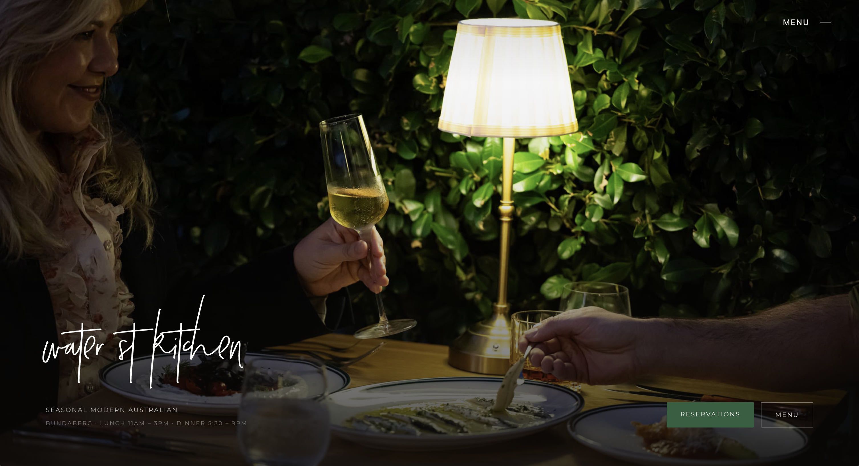 Water St Kitchen — restaurant website built for Bundaberg's dining scene